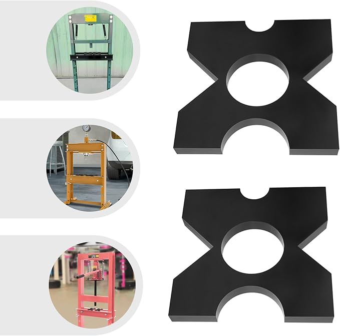 1 Pair of Arbor Press Plate H Frame Hydraulic Shop Press Plates 32Ton Hydraulic Press Accessories with 4 Notch for Workshops, Factories, Production Rooms, Laboratories (9.75 * 9.75 * 1 in)
