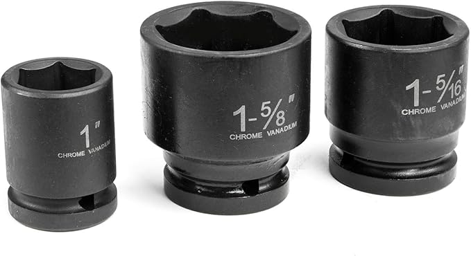 Stark USA 21-Pieces 3/4" Drive Deep Impact Socket Set Sliding T-Bar Master SAE Includes Ratchet Handle and Extension Bars with Case (3/4" - 2" inch)
