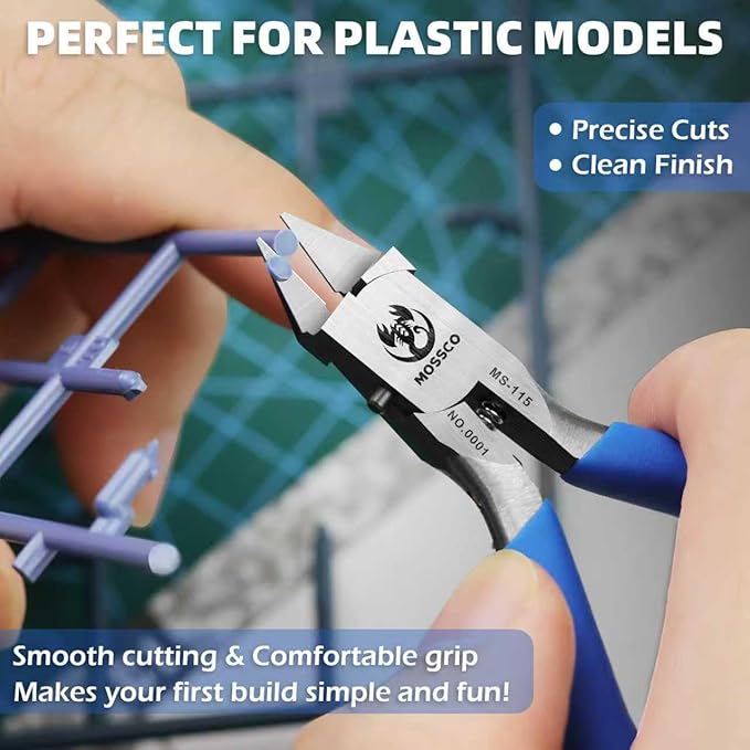 Model Nippers, Ultra-thin Single-edge Nippers for Beginners Repair Plastic Model and Fix, Model Cutting Tools Nippers with Non-slip Grip, 4.6 Inch Sprue Cutter for Plastic Model Building