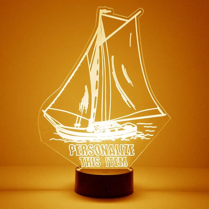 Transportation Custom LED Sign Night Light Lamp with Remote, Light Up Display with Personalized Name or Image, Customized and Made in The USA, Clear Acrylic Design Home Decor with 16 Colors, 4 Modes