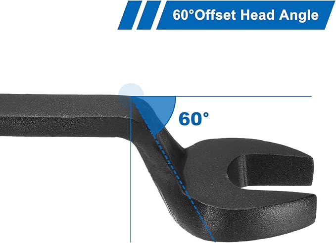 HARFINGTON Single Open End Spanner Wrench 1-7/8-inch 15 Degree Angle Single Open End SAE Construction Spanner Wrenches with 60째Offset Handle for Automotive Mechanical Maintenance