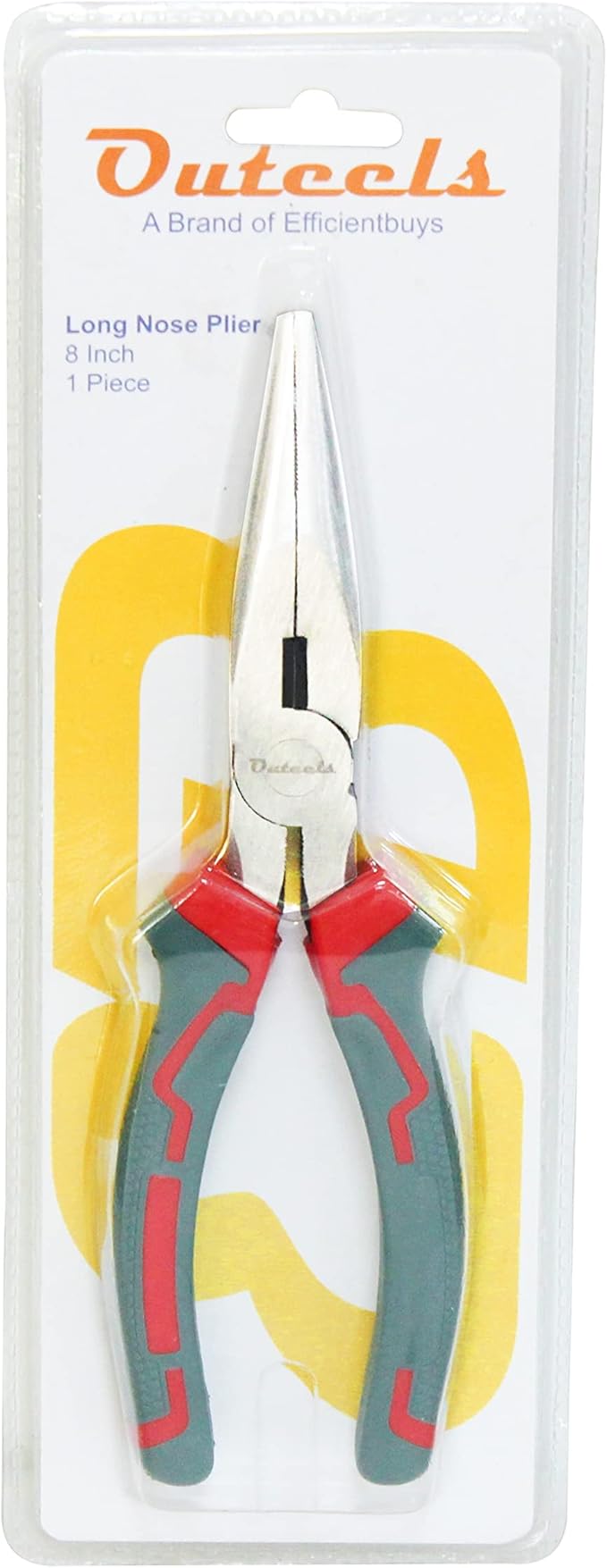 Long Nose Pliers 8 inch - Precision Needle Nose Pliers with Wire Cutters - Pack 1