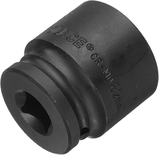 uxcell 1/2" Drive x 32mm Shallow Impact Socket 12-Point Metric CR-MO Steel Nut Impact Grade Socket for Auto Repair