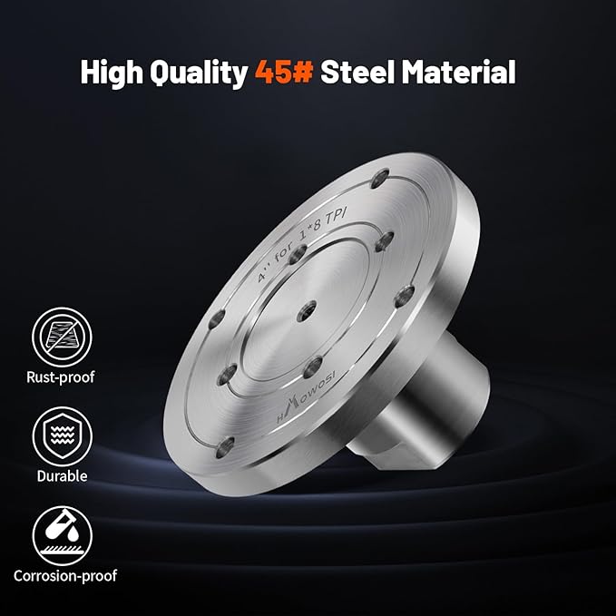 4" Steel Wood Lathe Faceplate,Faceplate for Wood Lathe,Lathe Face Plate Fit for 1" x 8TPI Spindle with Screwchuck