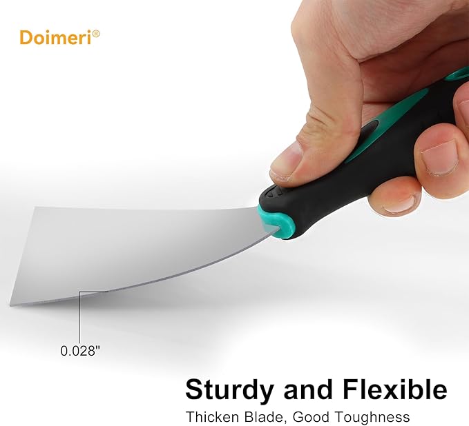 6 Pack Putty Knife, 1??1.5??2??3??4??5??Spackle Knives, Premium Stainless Steel Paint Scraper, Perfect Tools for Repairing Drywall, Removing Wallpaper, Applying Mud or Plaster