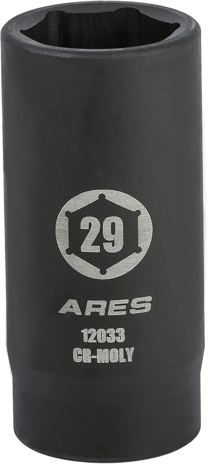 ARES 12033-29MM Axle Nut Socket - 6 Point Socket - Extra Deep 1/2-Inch Drive Impact Socket for Easy Removal of Axle Shaft Nuts