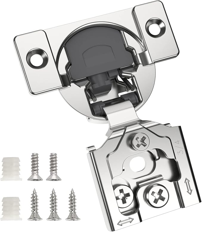 Chibery 50 Pack 3/4" Overlay 3D Soft Close Concealed Hinge for Face Frame Door, Smooth Slow Self Closing Hinges, Satin Nickel, Hidden 105째 Open Angle Stainless Steel Hinge for Kitchen Cabinet Door
