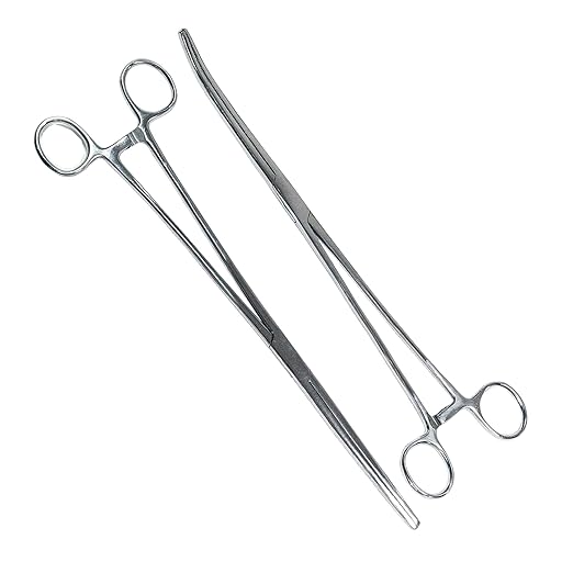 SURGICAL ONLINE 2-Piece Curved & Straight 9" Hemostat Set - Stainless Steel Locking Tweezer Clamps - Ideal Hemostats for Nurses, Fishing Forceps, Crafts and Hobby