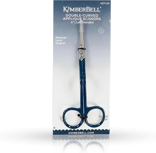 Kimberbell Left Handed Double Curve Scissors - Craft Scissors, Comofort Grip Scissors for Embroidery, Embroidery Scissors