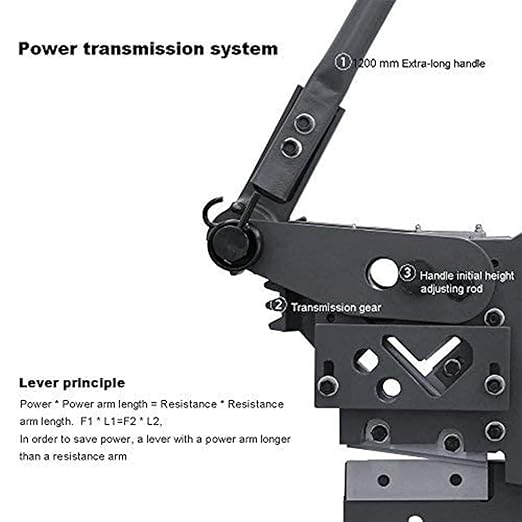 KAKA INDUSTRIAL Manual Ironworker, 0.31" Punch and Shear Machine, Cuts 0.87" Round Steel, 3.54" Flat Bar, 2.36" Angle Iron, Metal Fabrication Machine for Plates/Bars/Sections PBS-9