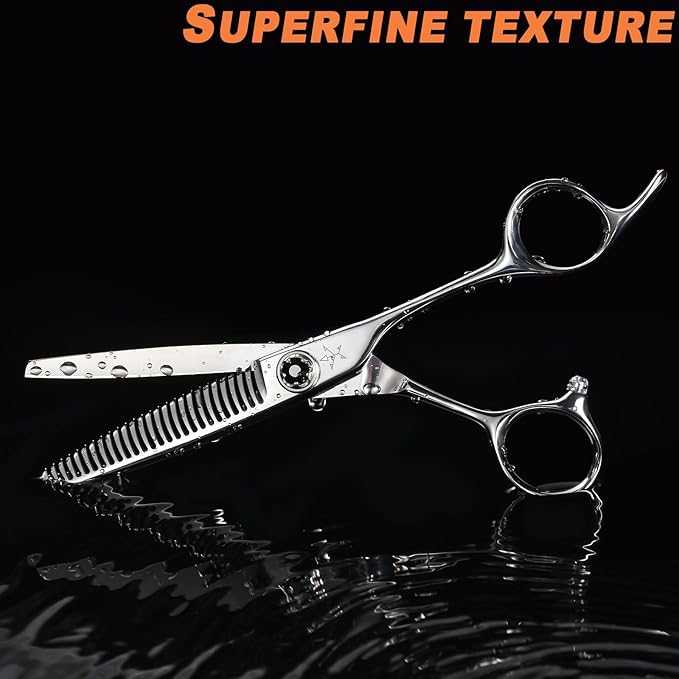 High-end Professional Hair Cut Thinning Scissors Hair Cutting Teeth Shears Barber Hairdressing Texturizing Scissor Extremely Very Sharp 6 Inch Stainless Steel Alloy For Men Women Salon& Home