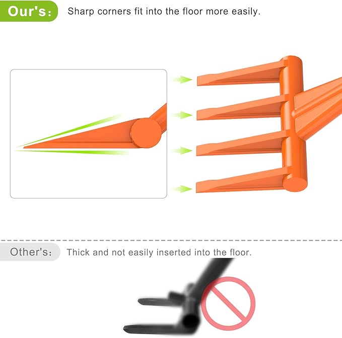 Dolibest 58'' Demo Bar, Heavy Duty 4-Tine Wrecking Bar with Ergonomic Handle for Efficient Wooden Demolition and Renovation, All-Steel Construction