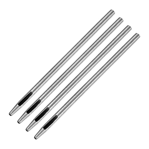1.8MM Leather Hole Punch Tool [4PCS] - Metal Round Belt Hole Puncher Use for Leather Working & Belts & Watch Band & Paper & Plastic - [Silver Tone] Round Hollow Tools