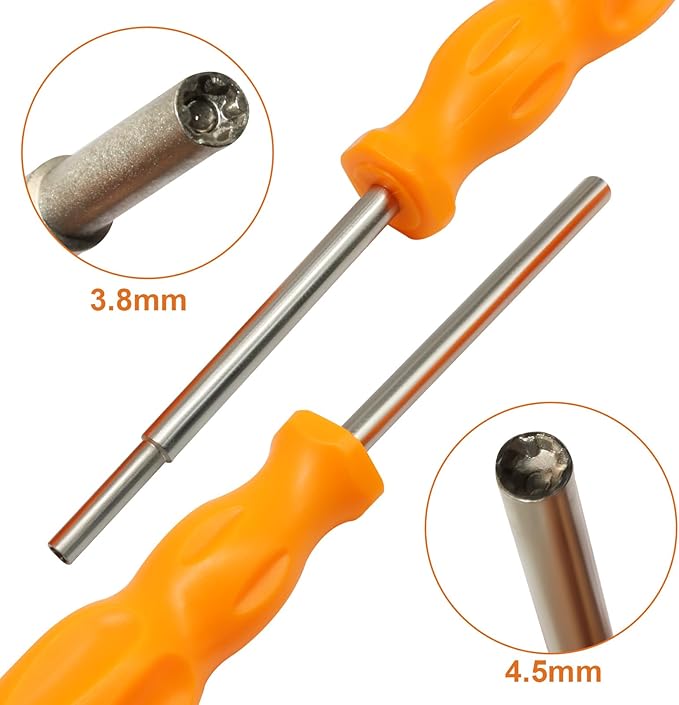 3.8mm and 4.5mm Gamebit Screwdriver Set, Security Screwdriver Bits for Opening Nintendo, Sega Consoles and Game Cartridges (Orange)