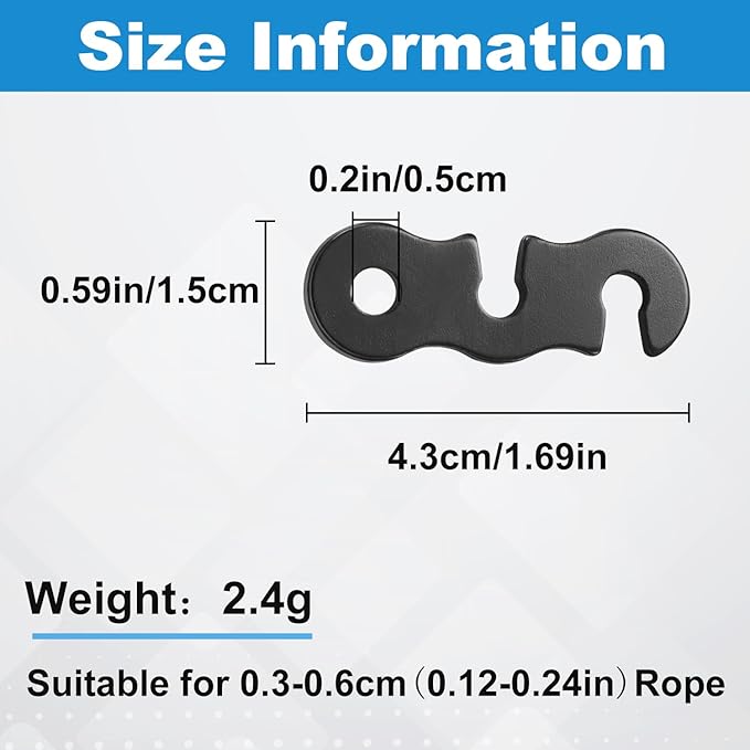 SATINIOR Guyline Tensioner Aluminum Alloy Tent Cord Paracord Tensioner Guy Line Rope Adjusters Cord Tighteners for Outdoor Tent Camping Hiking Accessories