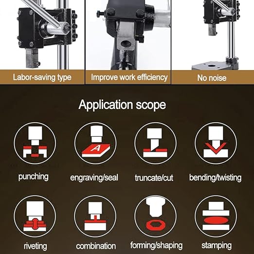 Leather Hole Puncher Industrial Hole Puncher Arbor Press Leathercraft Punching Tools for DIY Leather Craft Punching Holes withPP Plate竊?.5-13mm Clamping Chuck竊똅ree Accessorie