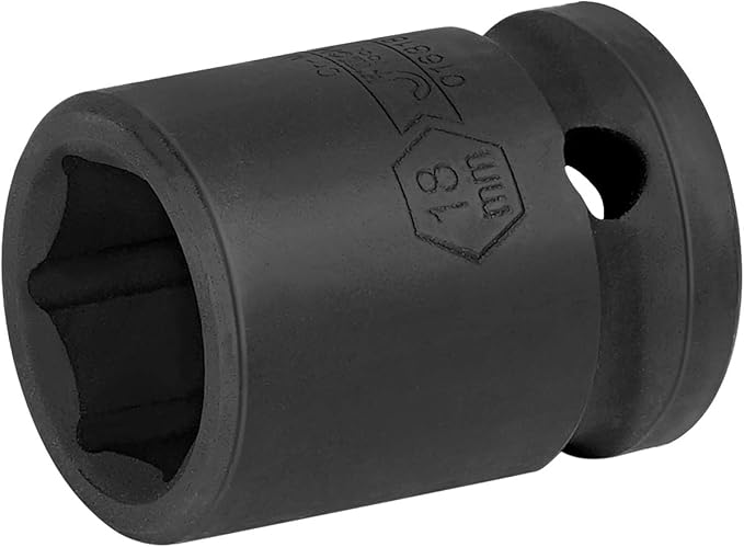 JETECH 1/2 Inch Drive 18mm Standard Impact Socket, Chrome Molybdenum Alloy Steel, 6-Point Design, Metric