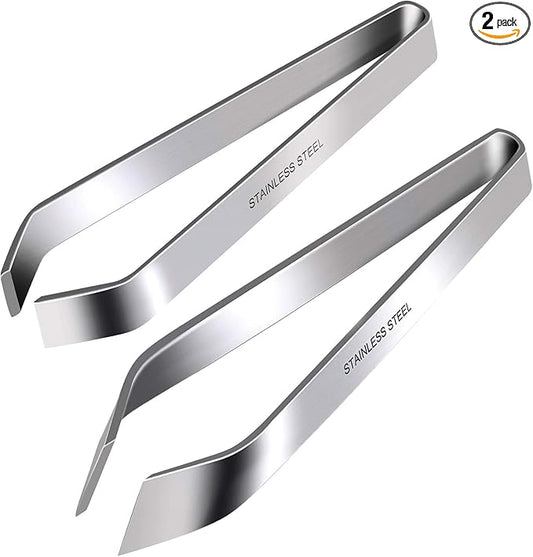 Fish Bone Tweezers, Professional Stainless Steel Flat and Slant Pliers Set for Kitchen Salmon Trout, 2 Pcs