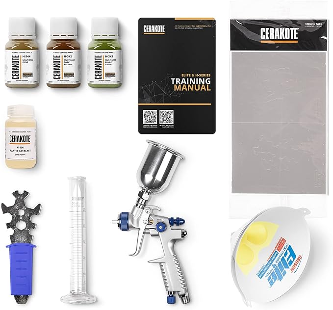 CERAKOTE짰 H-Series 3-Color Camo Coating Kit (H-342, H-343, H-344 4 oz. Each) - Selection for Camo Application - Oven Cure - Durable, High Performance Ceramic Coatings