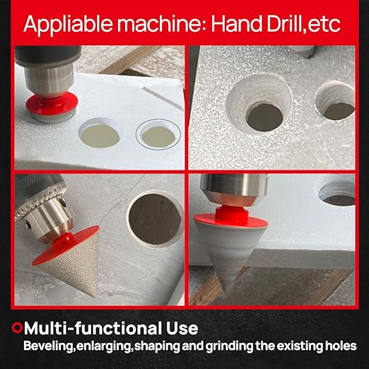 DT-DIATOOL Diamond Beveling Chamfer Bits - Diamond Countersink Drill Bit 1-3/8 Inch with Hex Shank for Enlarging Trimming Shaping Existing Holes of Granite Marble Porcelain Tiles,Size of 2mm to 35mm