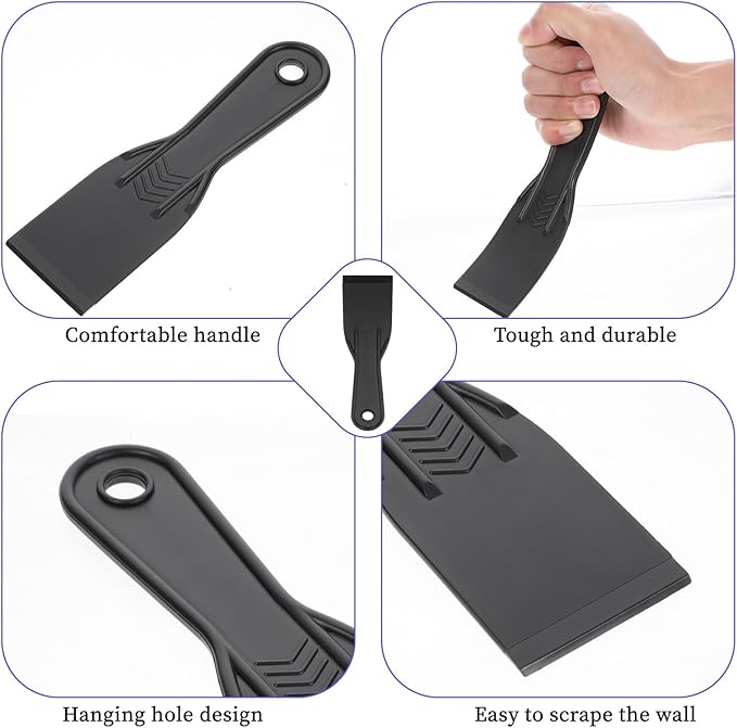 5 pcs 2 Inch Flexible Plastic Paint Scraper Plastics Putty Knife for Spackling Patching Plastic Scraper for Taping Drywall Spreading Painting Wall Scratching