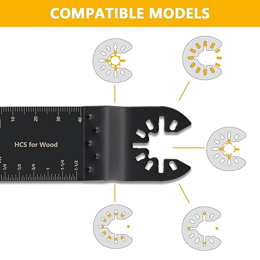 100Pcs Oscillating Saw Blades, Universal Oscillating Tool Blades, Multi Tool Blades Kits for Wood Plastics Metal,Quick Release Blades for Dewalt Ryobi Bosch Milwaukee