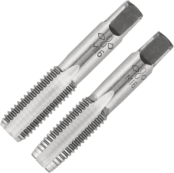 Aceteel M16 X 2.0 Metric Hand Tap, Right Hand M16 X 2.0mm Threading Hand Tap 1Pair