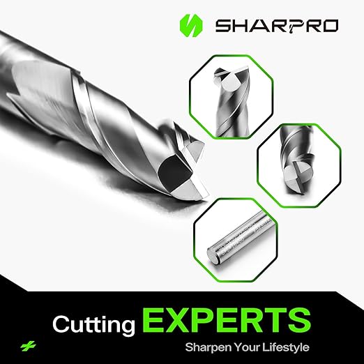 6MM End Mills 6MM Shank, 2 Flute Carbide Square Endmill with AlCrN Coated, Upcut Spiral CNC Router Bits for Alloy Steel, Metal and Stainless Steel