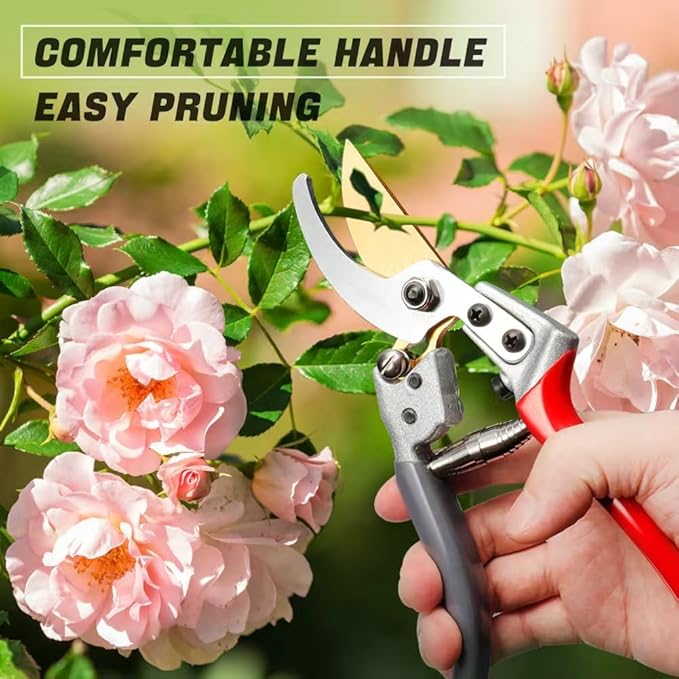 Professional gardening shears, made of SK5 stainless steel material, sturdy and durable, Dual color anti slip handle is easier to use 竊똞nd suitable for various tasks such as gardening pruning
