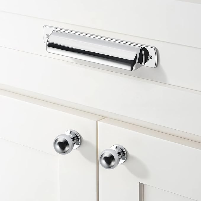 khtumeware 10 Pack 6 Inch(152mm) Polished Chrome Cabinet Pulls Kitchen Cabinet Handles Kitchen Cabinet Hardware for Cupboard Drawer Pulls Dresser Handle