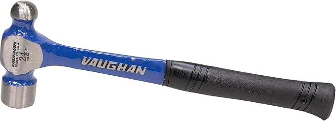 VAUGHAN Ball Pein Hammer, 24 oz, Steel handle, American high carbon steel, R224, VN16471