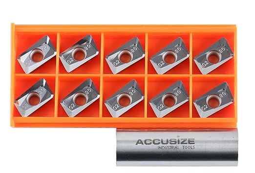 Accusize Industrial Tools Apkt160408-Lh Carbide Inserts for Machining Aluminum, 10 Pcs, 0058-1604x10