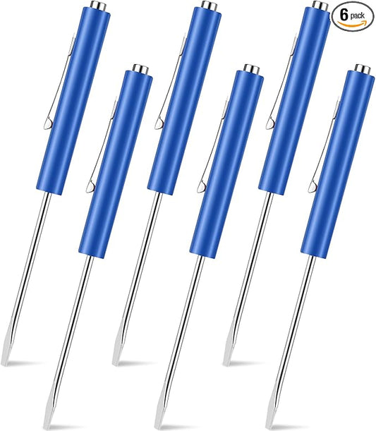 6 Pieces Pocket Screwdriver Mini Tops And magnetic pocket screwdriver with A Single Blade Head for Mechanical, Electrician (blue)