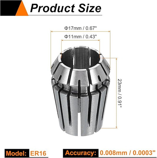 HARFINGTON Spring Collet Chuck ER16 11mm 65Mn Spring Steel Precision Router Collets for CNC Engraving Milling Lathe Tool