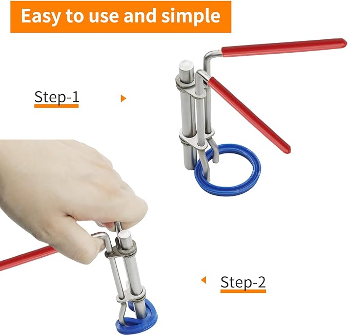 Seal Installer Kit 3pc Seal Installation Tool Large, Medium and Small Hydraulic Cylinder Seal Tool Hydraulic Cylinder Tools With Rubber Protection Handle