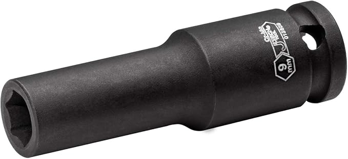 Jetech 3/8-Inch Drive 9mm Deep Impact Socket with 6-Point Design, Heat-Treated Chrome Molybdenum Alloy Steel, Metric