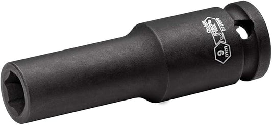 Jetech 3/8-Inch Drive 9mm Deep Impact Socket with 6-Point Design, Heat-Treated Chrome Molybdenum Alloy Steel, Metric