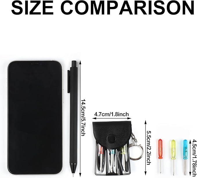 Jutom 40 Set Mini Screwdriver Keychain Set Bulk Includes 3 Mini Screwdrivers in a Portable Pouch with Snap with Hook Bulk Adult Men Employee Coworkers Gifts for Birthday Tool Party Favors Prize