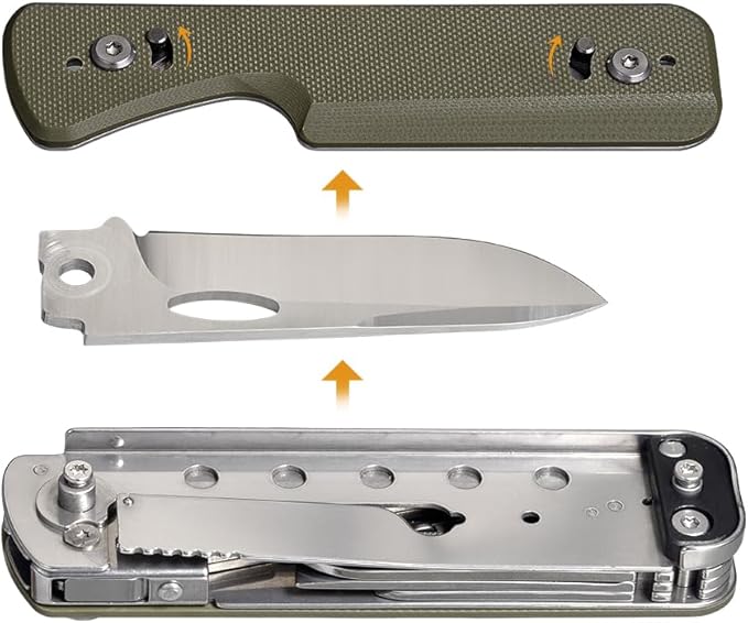 ROXON S505G Flex Shears-Modular Design Multitool with Fixed Big Scissor-Interchangeable Blade of BA01-BA17 & Changeable Implements of FT01-FT12（Green）