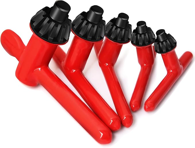 Hakkin Drill Press Chuck Key 5 Sizes, Chuck Press Wrench Key for Electric Drill Clamping Tool, Replacement Drill Clamping Wrench of 6mm, 10mm, 13mm, 16mm, 20mm in Diameter Red Tighten Drills Chucks