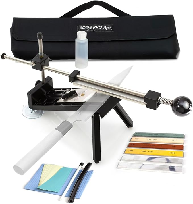Edge Pro 4 Professional Knife Sharpening System ??Guided Knife Sharpener Kit with Adjustable Angles and Waterstones ??Portable Sharpener for Kitchen, Hunting, Fishing, and Outdoor Knives