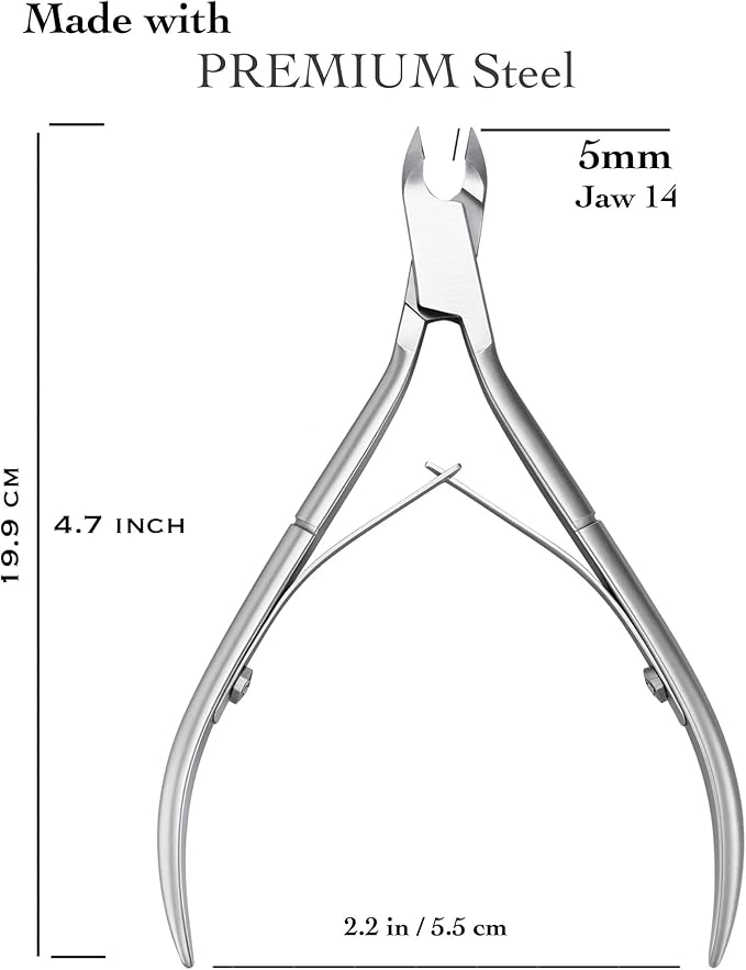UM Supplies Cuticle Trimmer | Hangnail Remover | Extremely Sharp | Professional Cuticle Nippers | Stainless Steel | Cuticle clippers | Pedicure Manicure Tool (jaw 14) (Double Edge)