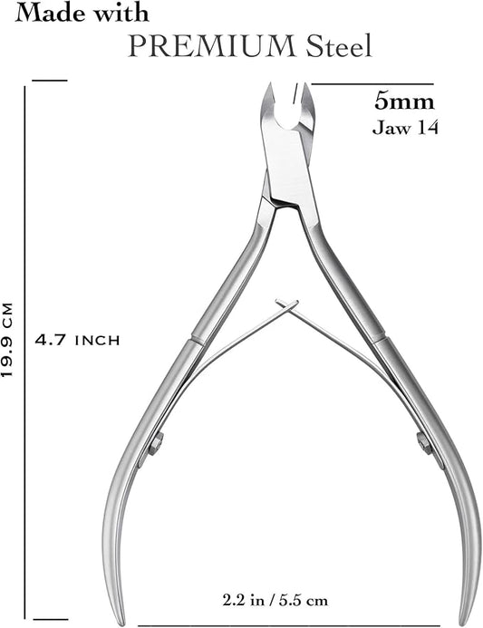 UM Supplies Cuticle Trimmer | Hangnail Remover | Extremely Sharp | Professional Cuticle Nippers | Stainless Steel | Cuticle clippers | Pedicure Manicure Tool (jaw 14) (Double Edge)