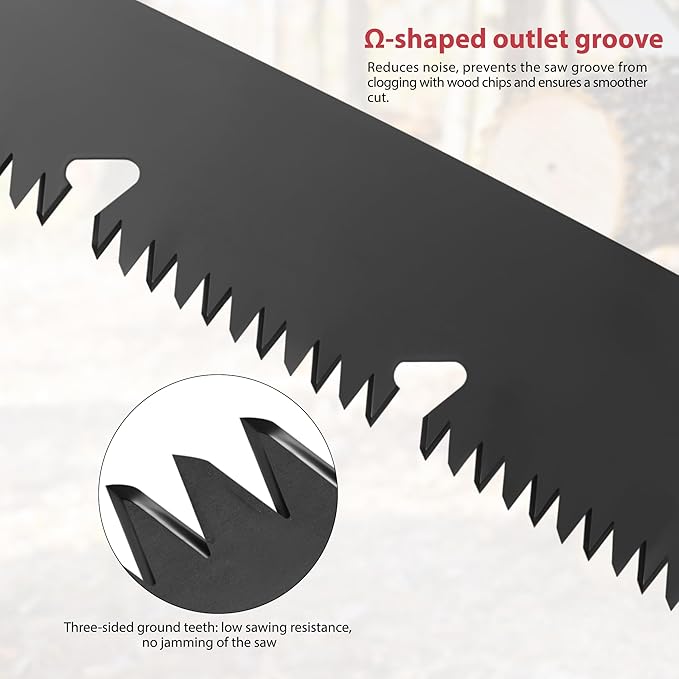 Folding Camping saw 10 inch ??SK9 High-Carbon Steel TEFLON-Coated Rust-Resistant, 2 Locking Positions, Hand Saw for Garden Tree Limbs, Wood Cutting & Outdoor Camping (2 Extra Blades)