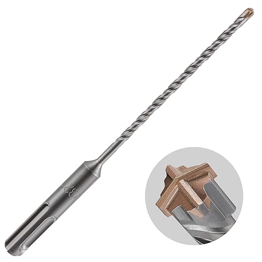 5pcs 5/32" X 6"-4" Concrete Drill Bits, Cross-Type Double Thread Carbide Material, Suitable for Concrete, Brick, Cement Walls, Stone, Compatible with Most Impact Drills