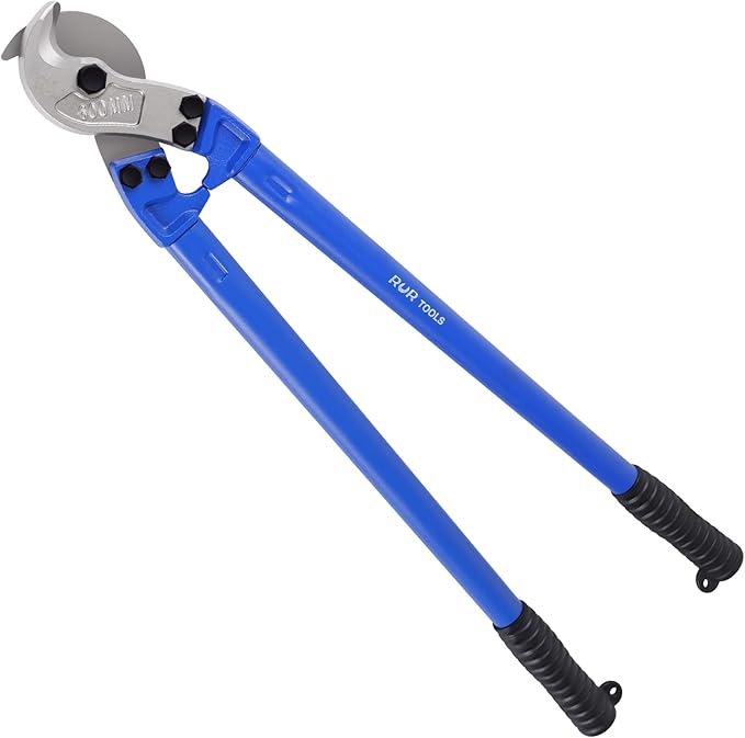 ZrgGea Cable Cutters 24 inch, Industrial-Grade Heavy-Duty Cable Cutter, Forged from T8 Alloy Steel, HRC56, Sharp Cutting. Suitable for Cutting Copper and Aluminum Core Cables, Blue