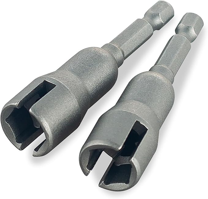 2PCS Slotted Socket Wrench 4mm Power Wing Butterfly Nut Socket Hexagonal Rod Bit For Panel Nuts Screws Bolts Electric Drill Bits