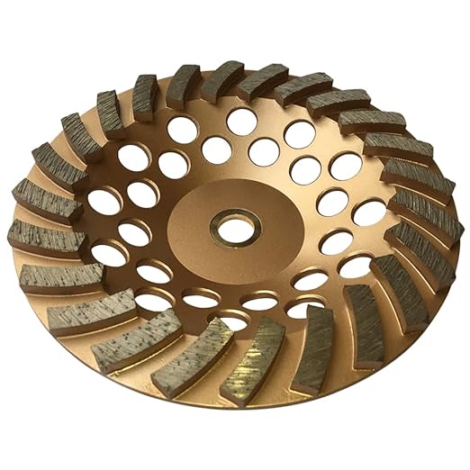 7" Diamond Grinding Wheels for Concrete or Masonry, 24 Turbo Segments, #30/40 Grit, Medium Bond, 7/8"-5/8" Arbor