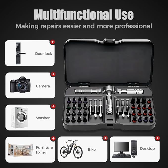 2026 New 40 In 1 Magnetic Ratchet Screwdriver Set, DIY Ratchet Screwdriver Set with T Handle Detachable, Multifunctional Precision Repair Tool With Detachable Handle for Computer, Furniture (1)