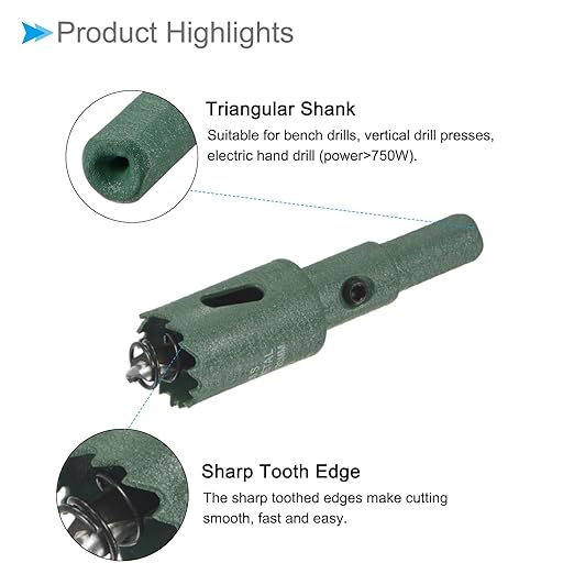 Bi-Metal Hole Saw, 20mm 22/25 Inch Dia Hole Saw, High Speed Steel Cutter - (Applications: for Wood Brass Zinc), 1-Pieces